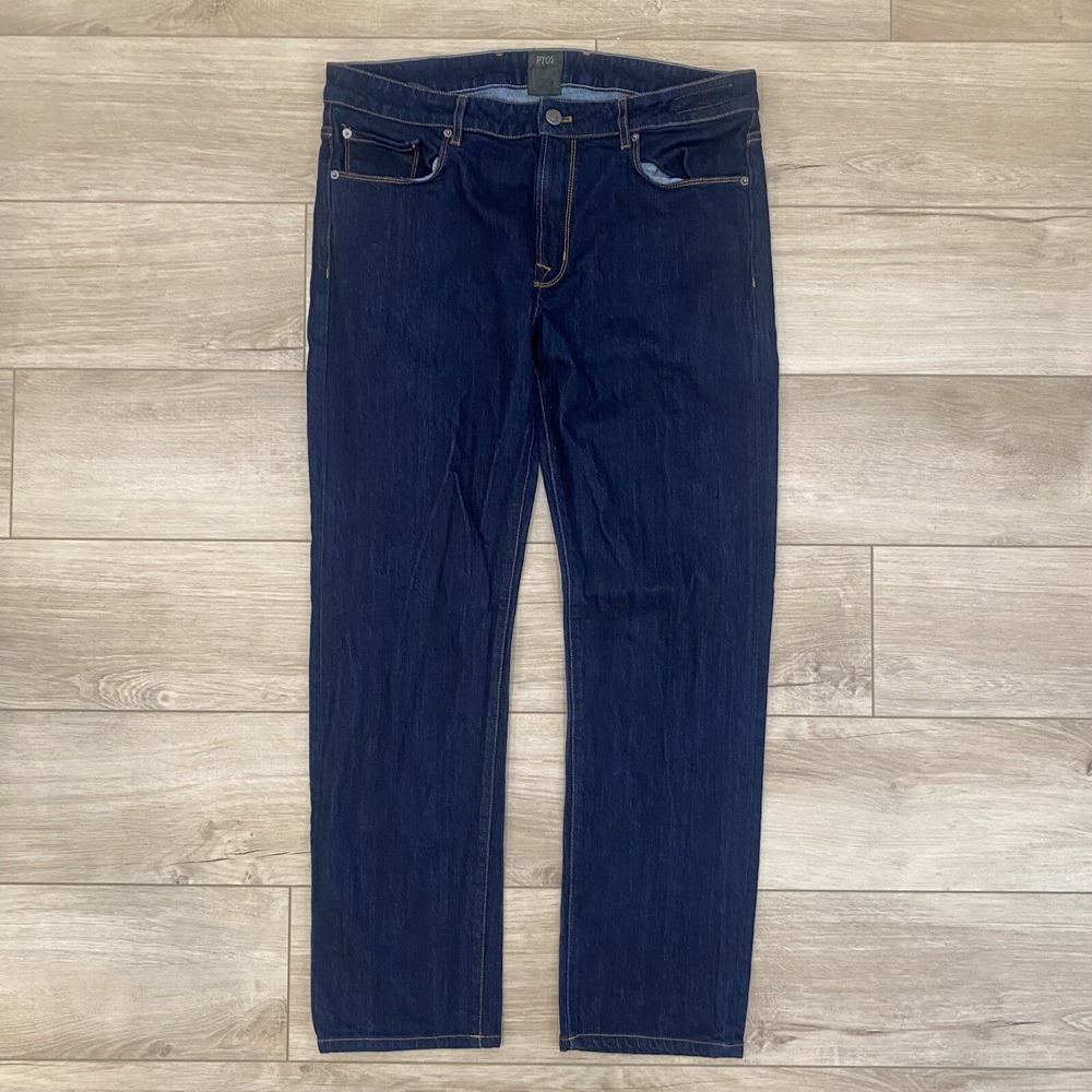 PT05 Jazz Regular Fit Blue Dark Wash Men's Jeans Size 36x31 Casual Denim Pants